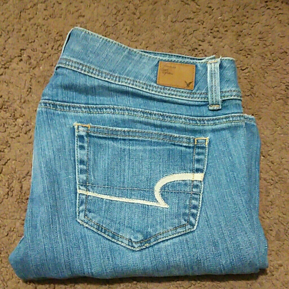 Blue boot cut jeans